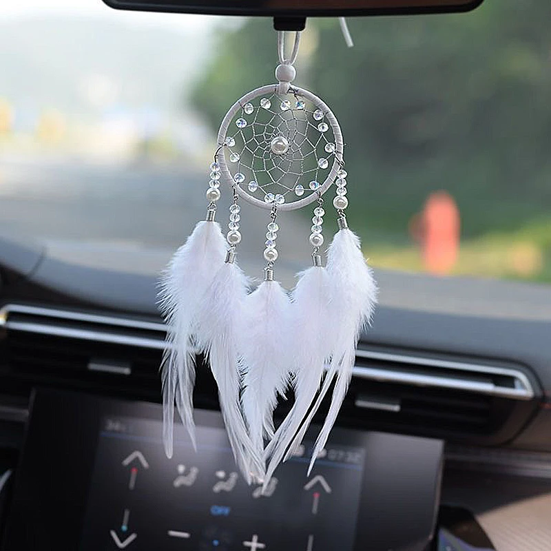 الإبداعية سيارة قلادة حلم الماسك الغابات ريشة الرياح الرنين الديكور هدية عيد الحب جرلي هدية عيد ميلاد ديكور المنزل
