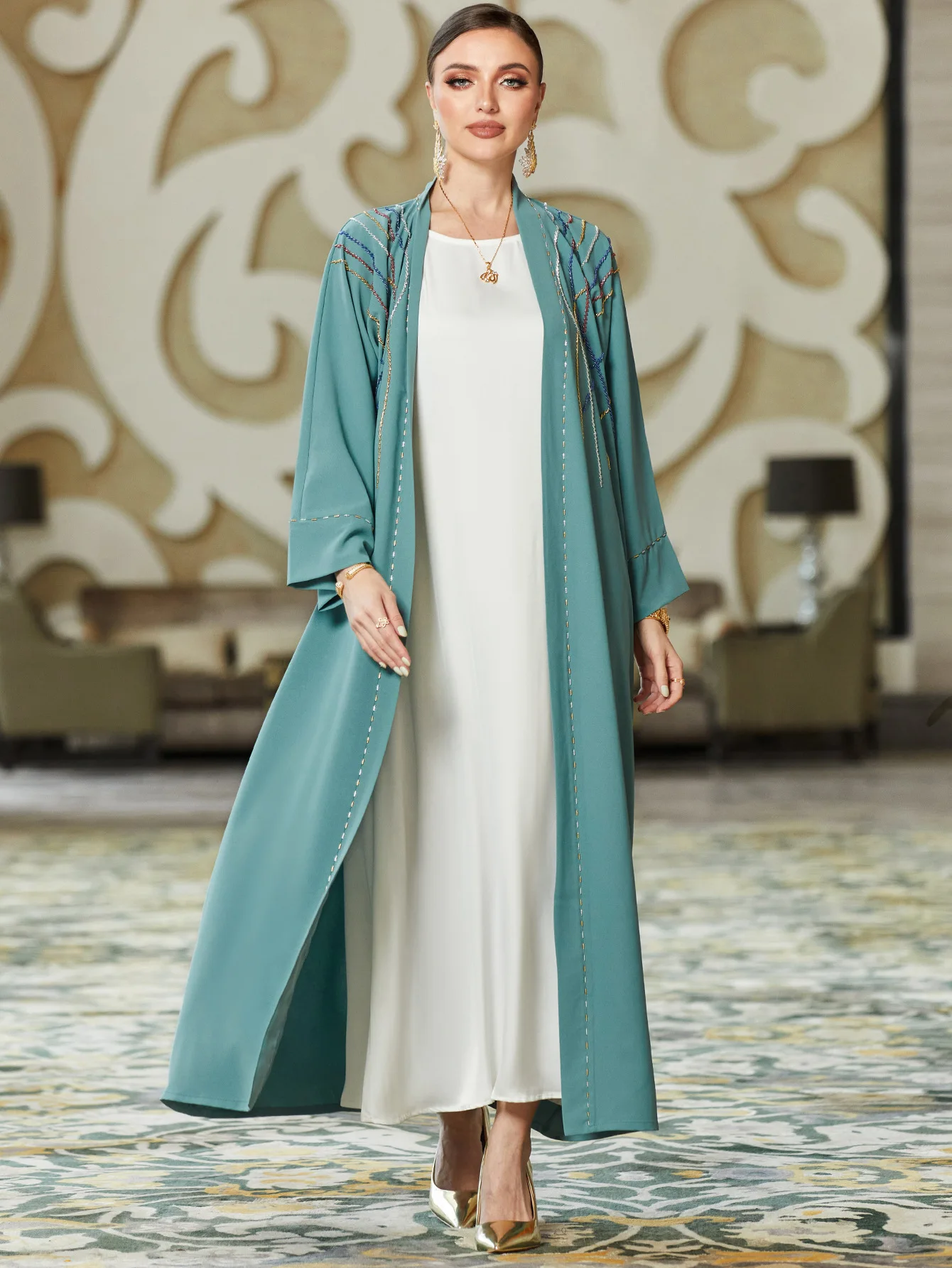 Abaya modesto para mulheres muçulmanas, roupão dubai, kaftan turco, roupas islâmicas, cardigã quimono, cardigã marocain