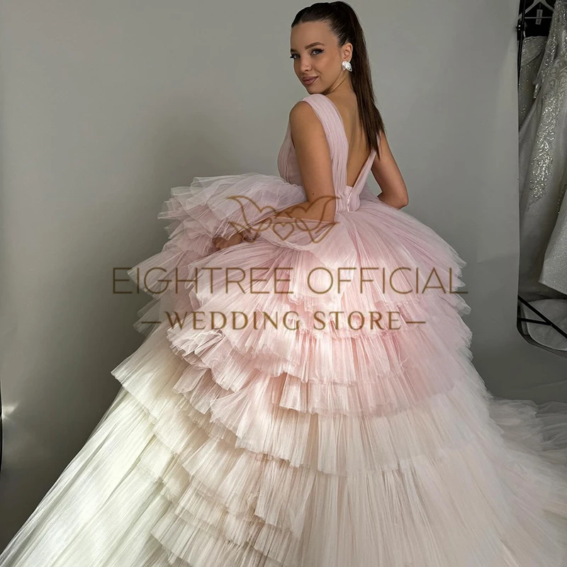 Eightree Elegant A-Line Wedding Dresses Princess V-Neck 2 Colors Wedding Gowns Boho Bridal Ball Prom Dress bestidos de novia