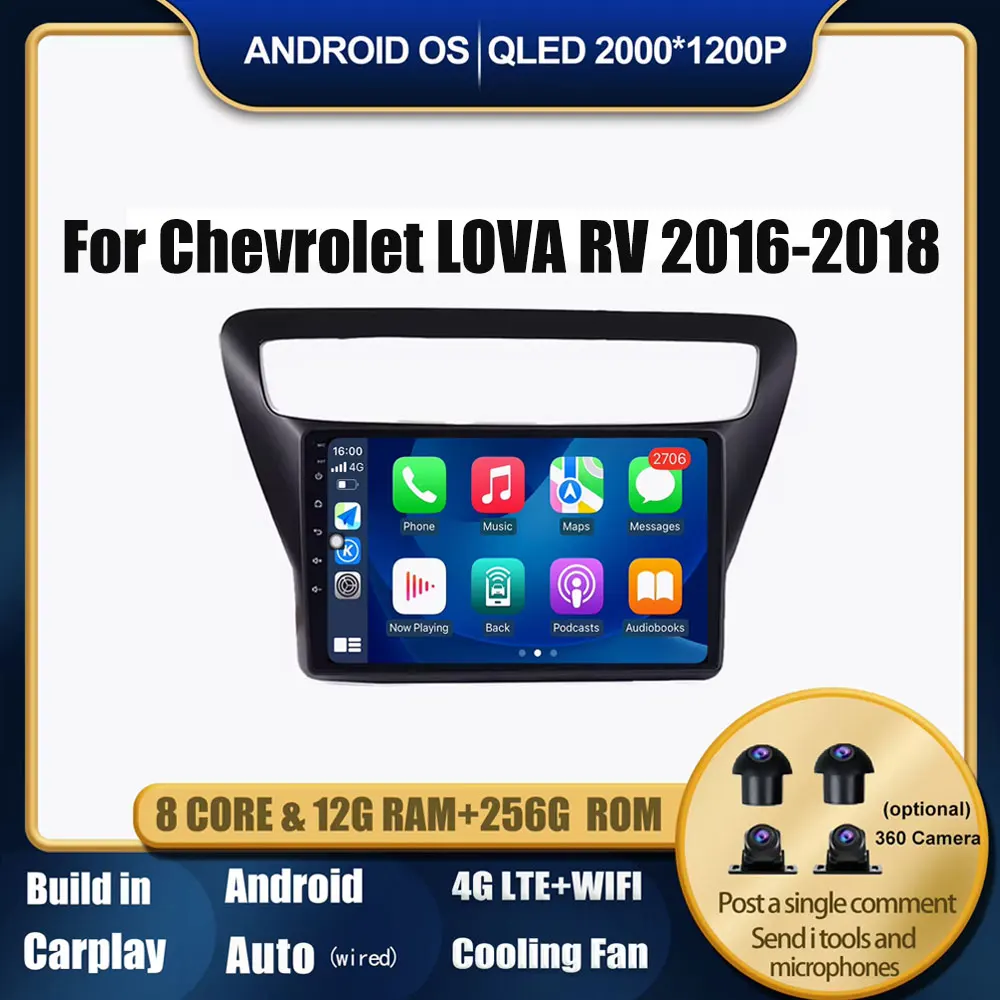 

Android 14 Carplay For Chevrolet LOVA RV 2016 2017 2018 GPS Navigation Multimedia Video Player Tools Bluetooth Car Radio 4G WIFI