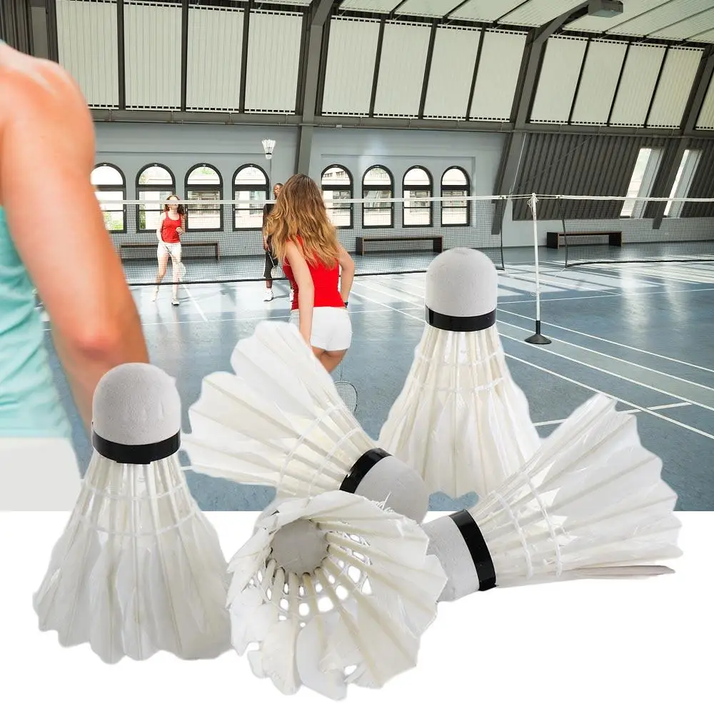 

Elastic Training Fitness Sports Outdoor Game Goose Feather Badminton Balls 12 Pcs Shuttlecock