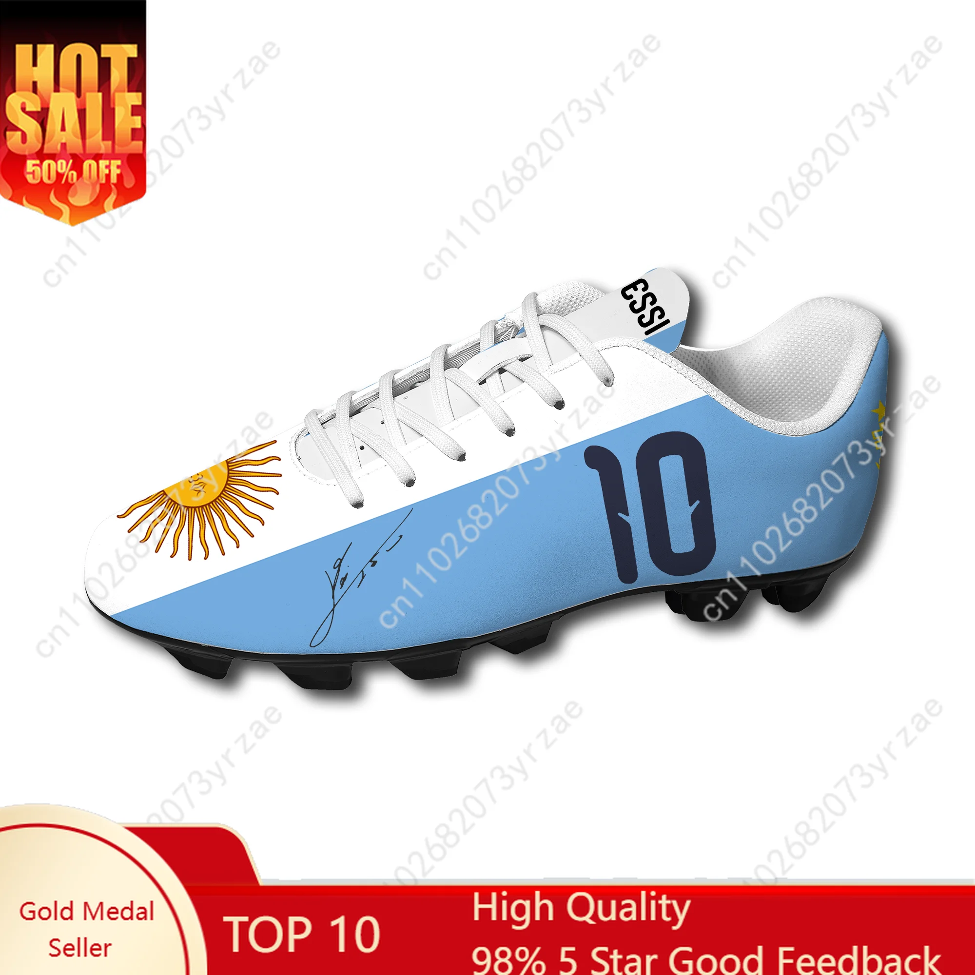 

Argentina Football Shoes NO.10 Messi Soccer Sneakers Argentine Flag Mens Womens Teenager Fashion Outdoor Sports Shoe