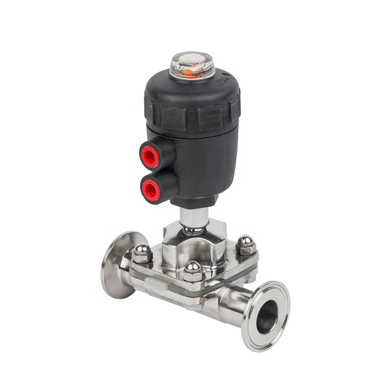 Stainless steel sanitary pneumatic actuator control diaphragm valve