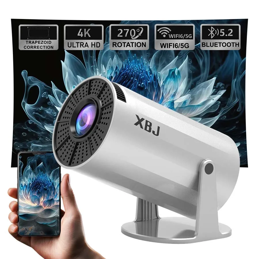 New 1080P Ultra Hd Auto-Focus Projector， Rotatable Projector, 4K Hd Wireless Wi…