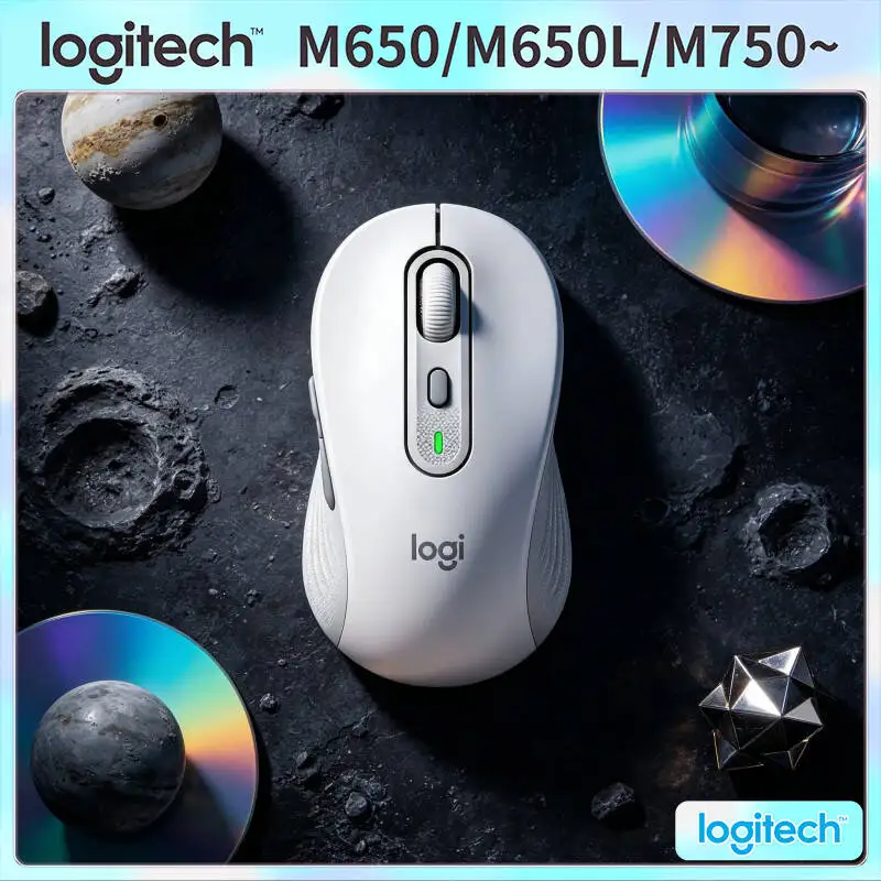 Logitech M650 Wireless Ergonomic Mouse - Advanced Optical Sensor 90% Quieter Clicks 5 Custom Buttons 20-Month Bluetooth Battery