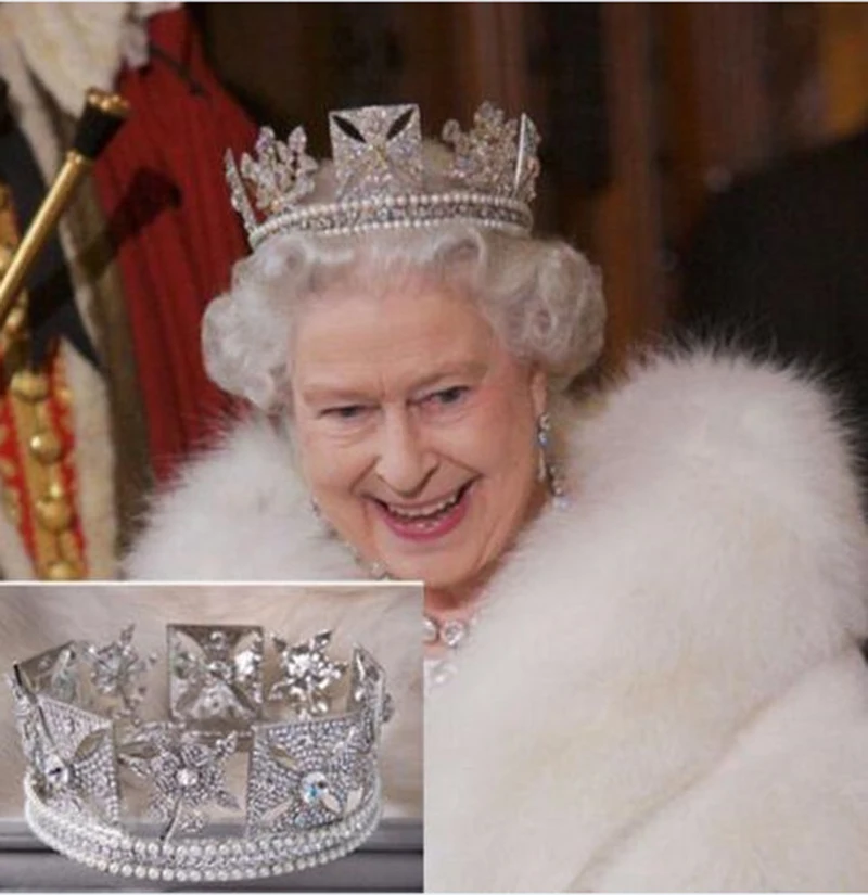 The Queen of England Bridal Crowns Bride Jewelry Tiaras Wedding Party Hair Accessor