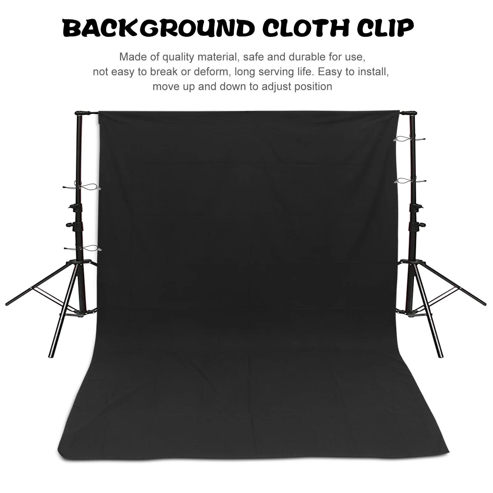 

12pcs Background Cloth Clips Set Backdrop Holder Clamp Kit For Photography Smooth Indoor Use Black Clamps