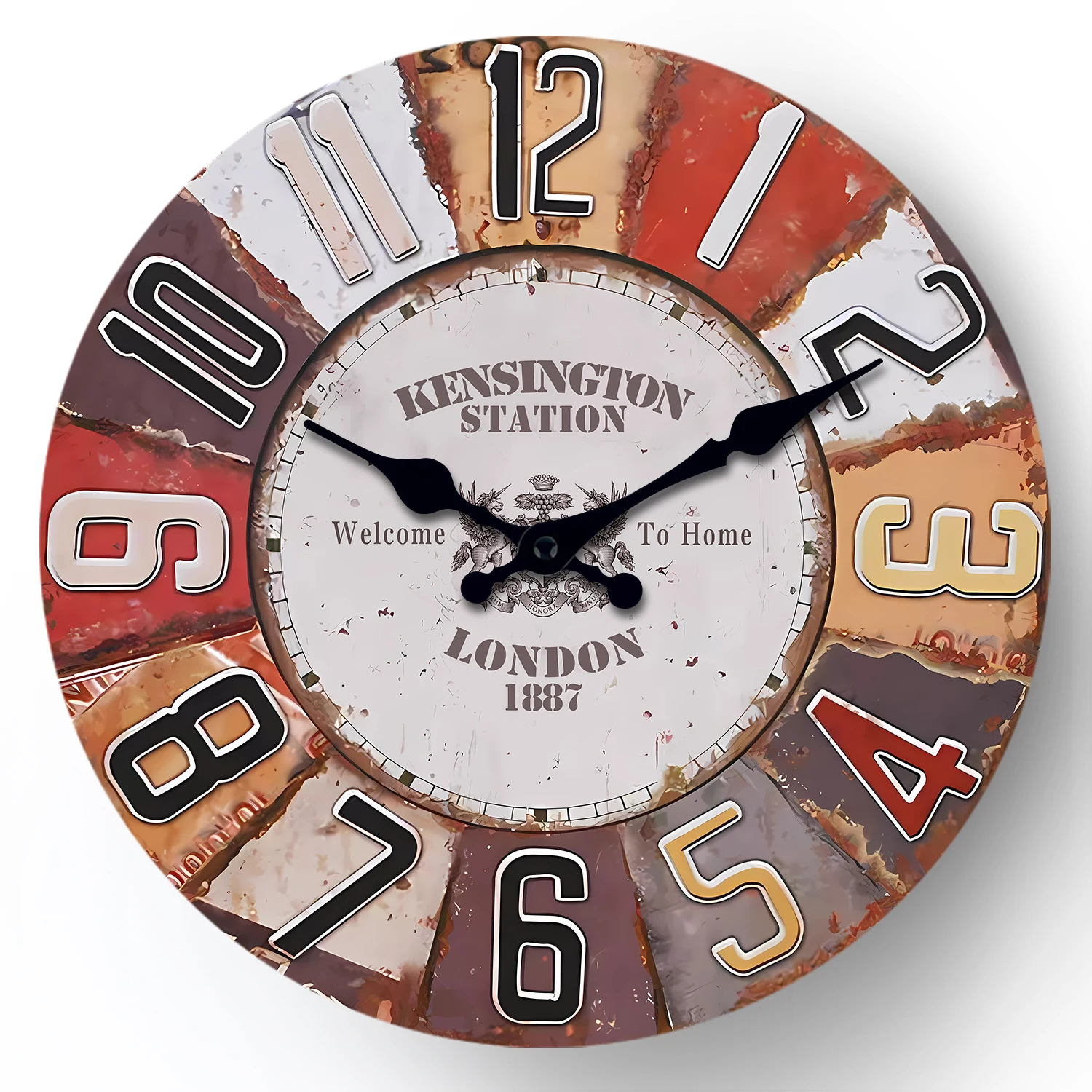 Retro Creative Wooden Wall Clock Living Room Bedroom Kitchen Home Decoration Wall Clock Silent Quartz Clock Holiday Gift 10 Inches 12 Inches 14inch 16inch (No Battery)