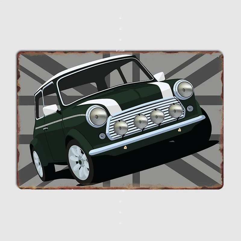 

Rover Mini Compact Car Retro Metal Poster Sign Garage Club Indoor Wall Room Decoration Home Decor