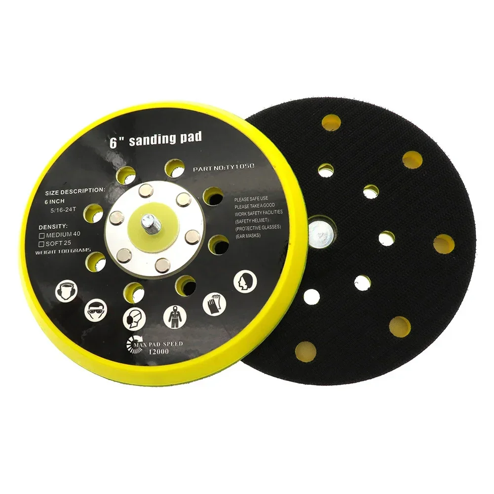 

6 Inch Sander Pad Hook And Loop Orbital Sander Sanding Backing Pad 5/16" X 24 Male Thread Polishing Sanding Disc