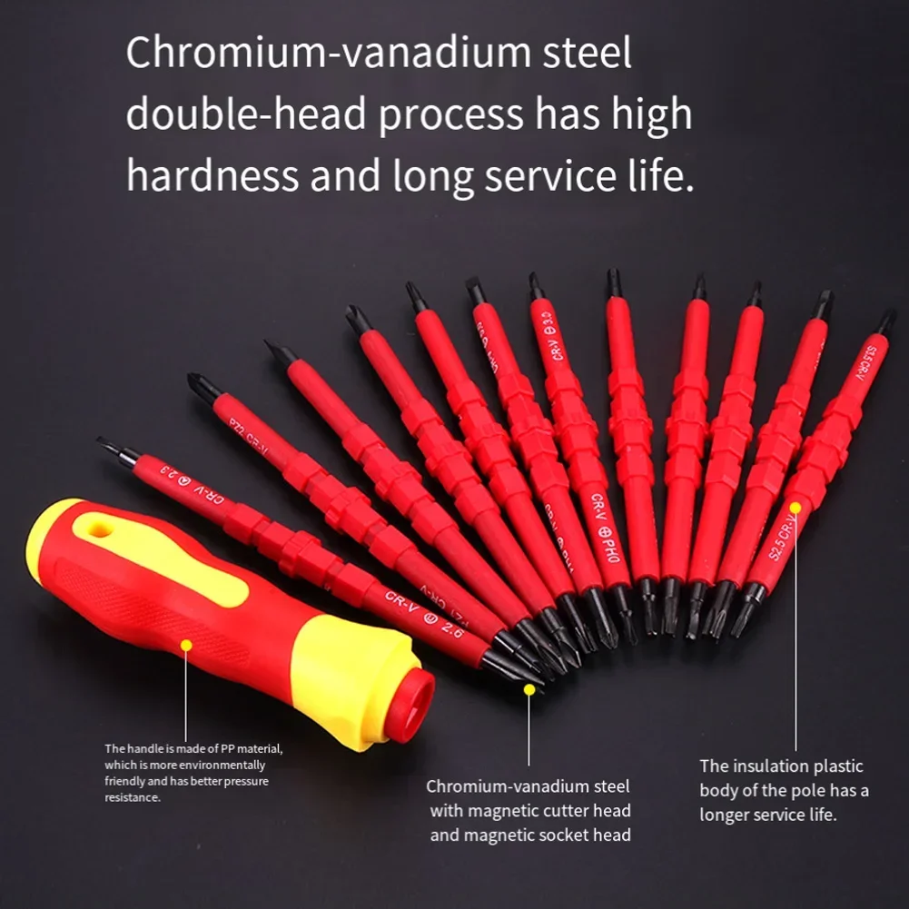 24in1 Insulated Electrician Screwdriver Set Magnetic Multifunctional For Electrical Work Receptacle Screwdriver Multi-Tool ﻿