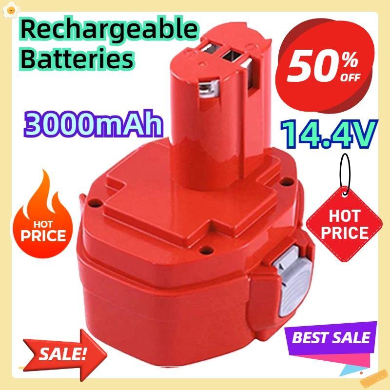 

For Makita 14.4V Battery 3000mAh Ni-MH Battery PA14 1422 1433 1420 192600-1 6281D 6280D 6337D Rechargeable Batteries