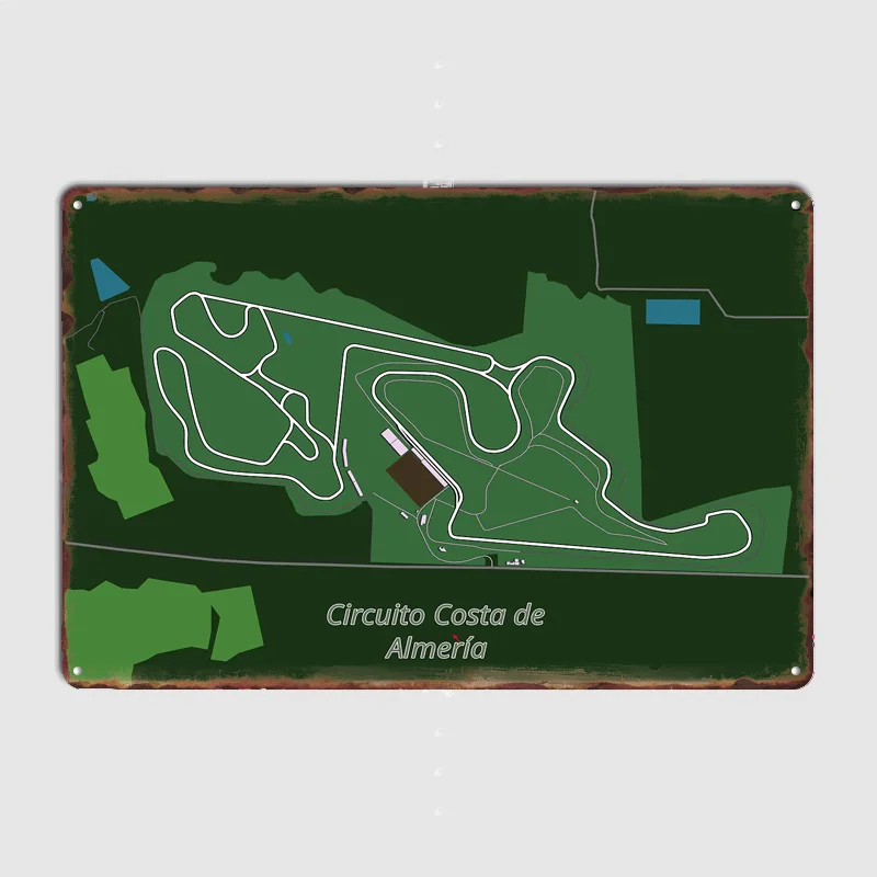 Circuito Costa de Almería Track Map Poster Metal Custom Sign Indoor Decor Pub Club Room Decoration Bar Posters Home Wall Decor