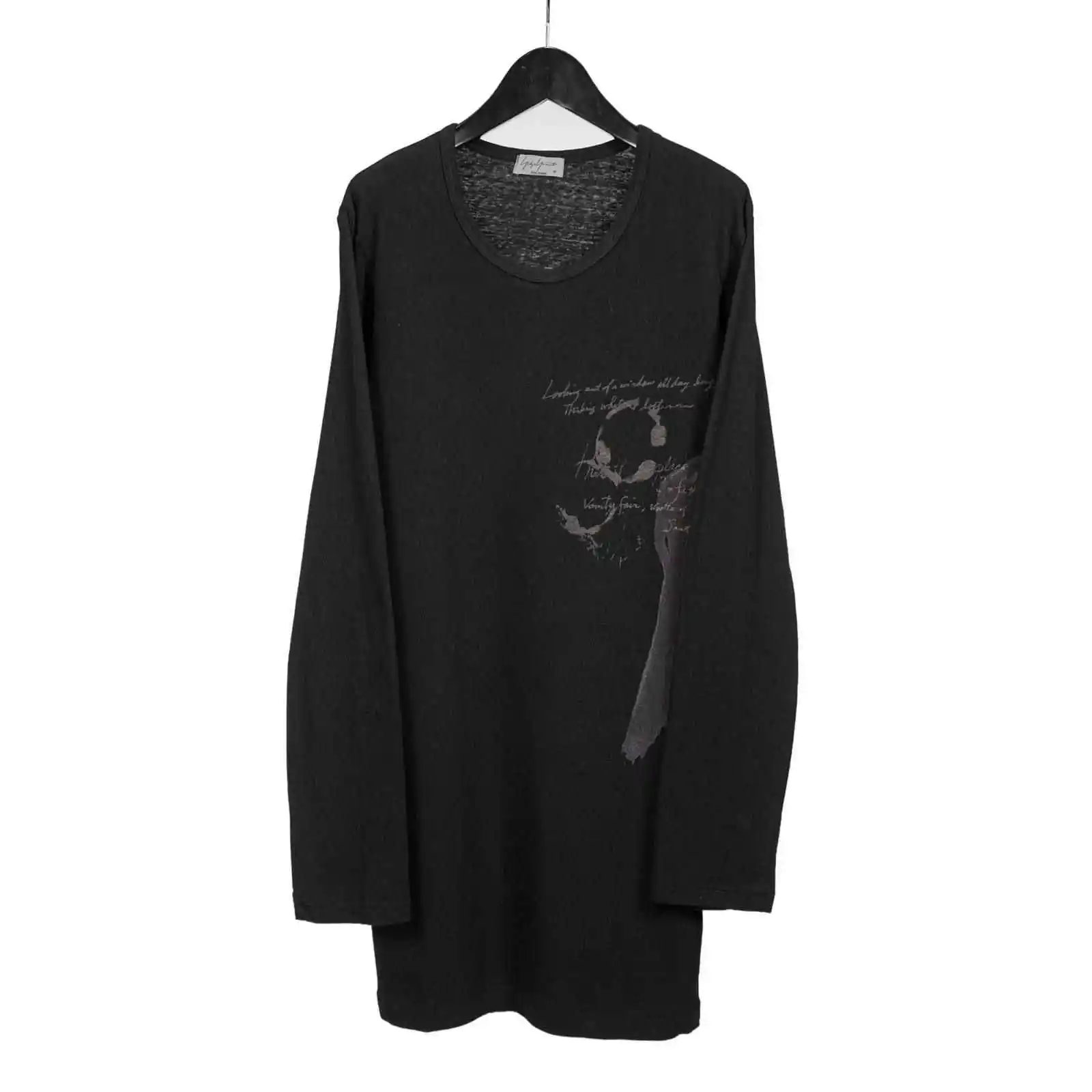 

TOP-YAMOTO Японский оригинальный дизайн Темно-нишевая футболка с длинными рукавами