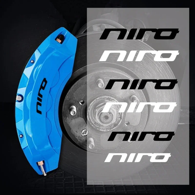 6PCS Fashion Car Wheel Caliper Vinyl Film for Niro Refitted Nameplate Tire Decorative Waterproof Stickers Auto Styling