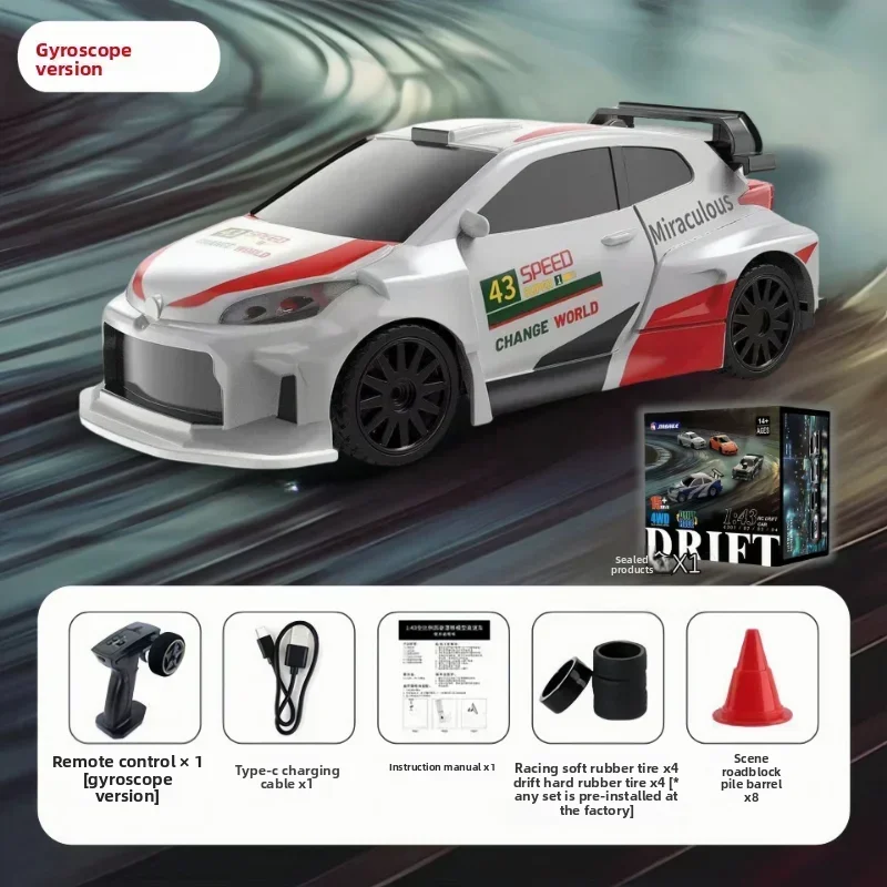 Verbessertes Gyro 1/43 RC Drifting Car Racing RTR 4WD Hochgeschwindigkeits-Funksteuerungsmodell 2,4G Drift Rennfahrzeug Mini-Geschenke