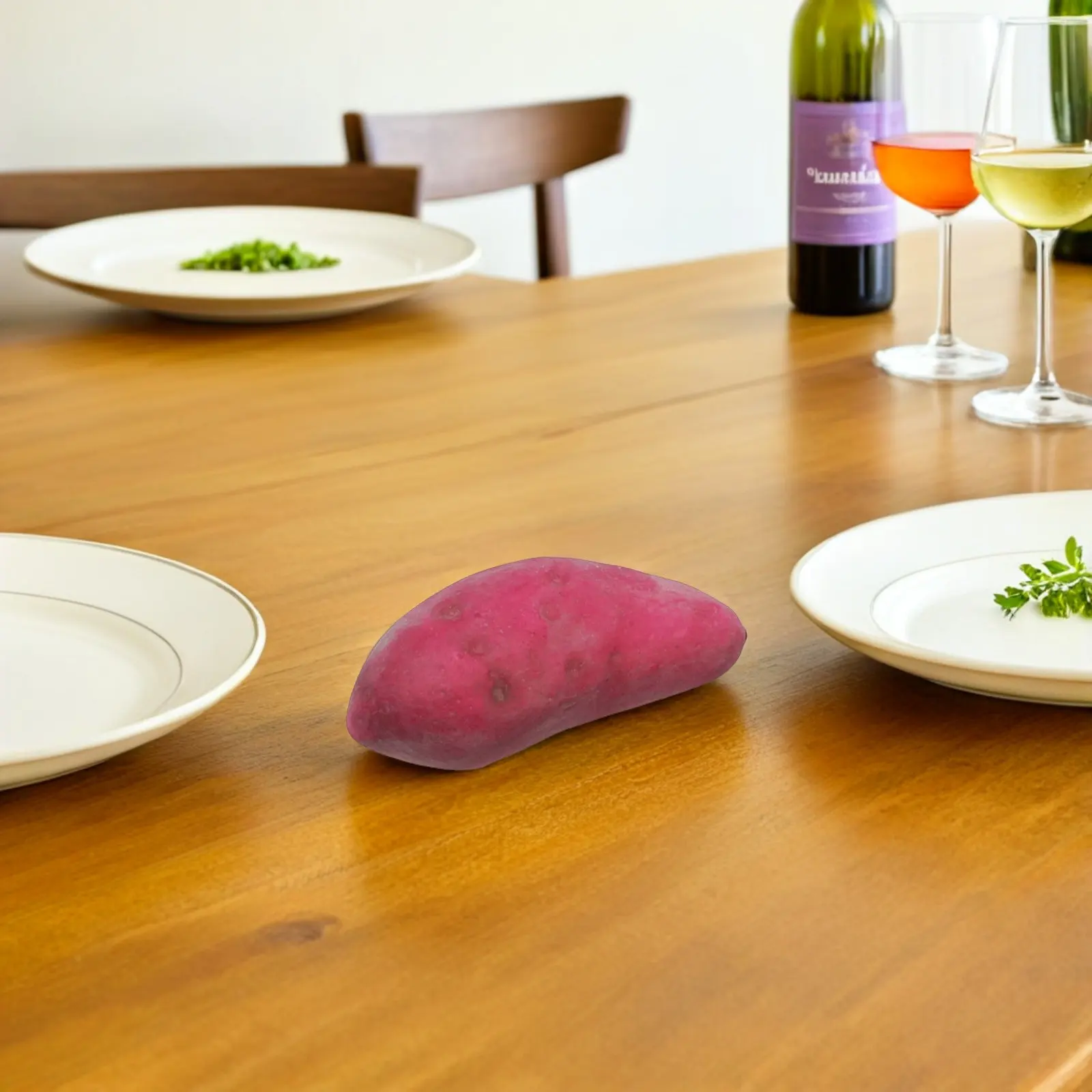 4Pcs Lifelike Artificial Purple Sweet Potato Decorations Foam Vegetable Prop Perfect for Home Restaurant Photo