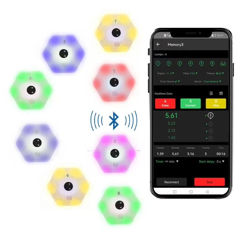 Спортивные развлечения AG Speed Agility Response Тренировочный светильник для баскетбола, футбола, бокса, бадминтона, хоккея, 8 огней + приложение