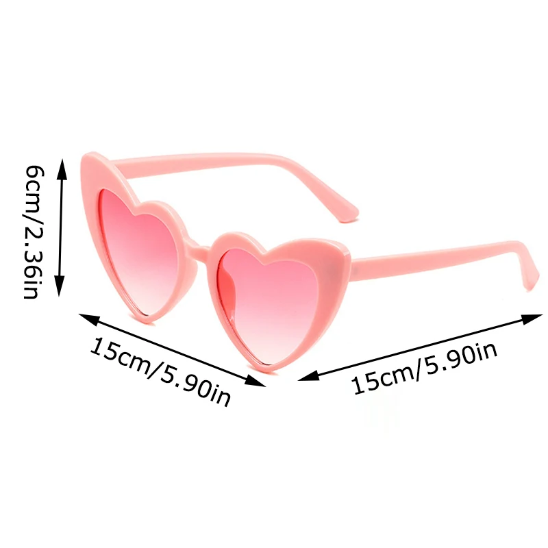Gafas de sol LED intermitentes Retro para mujer, decoración de despedida de soltera, boda, corazón rosa, novia para ser