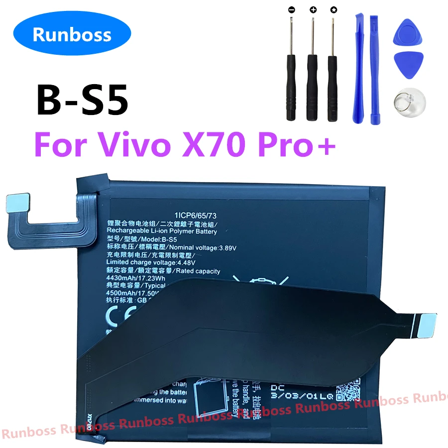 B-S5-batería Original para teléfono móvil, pieza de reparación de alta capacidad, 4500mAh, para Vivo X70 Pro + Pro Plus X70Pro + V2145A V2114