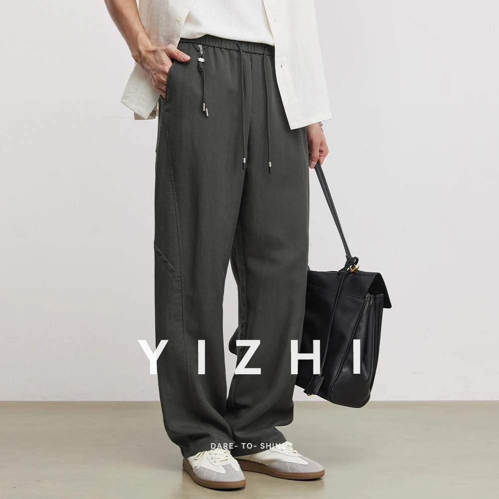 

Men's Linen Casual Pants 2026 Summer Lightweight Breathable Loose Straight Wide Leg Pants Japanese Style Lazy Trousers