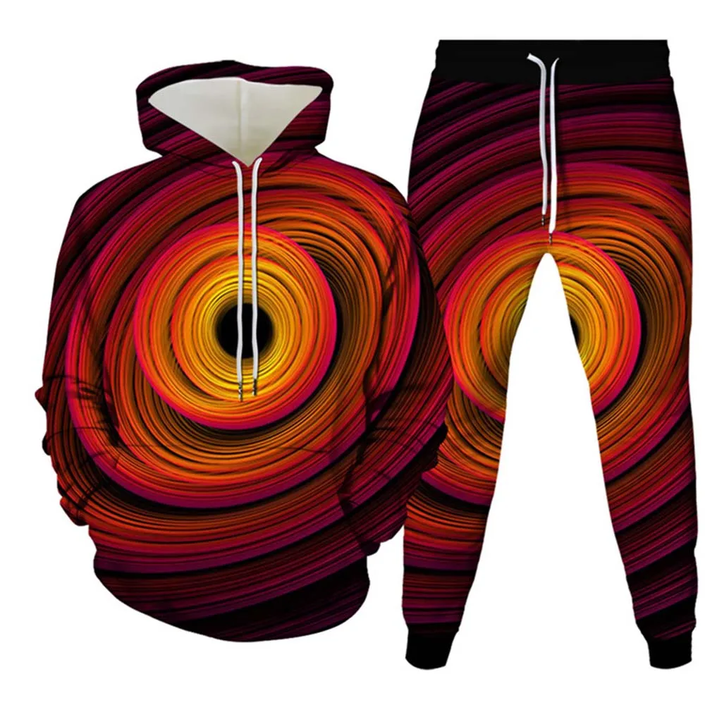 Colorful Vortex 3D Print Men Women Tracksuit Sets Fashion Hoodie And Pants 2pcs Sets Oversized Pullover Casual Men Clothing Sets