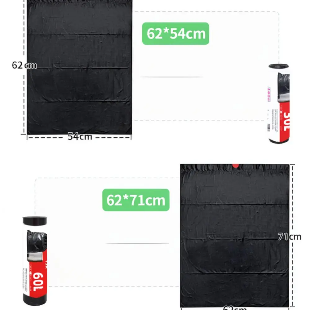 Heavy Duty Black Trash Liners Thickened Drawstring Garbage Bags For Restaurant Commercial Hotel Kitchen Waste Bags