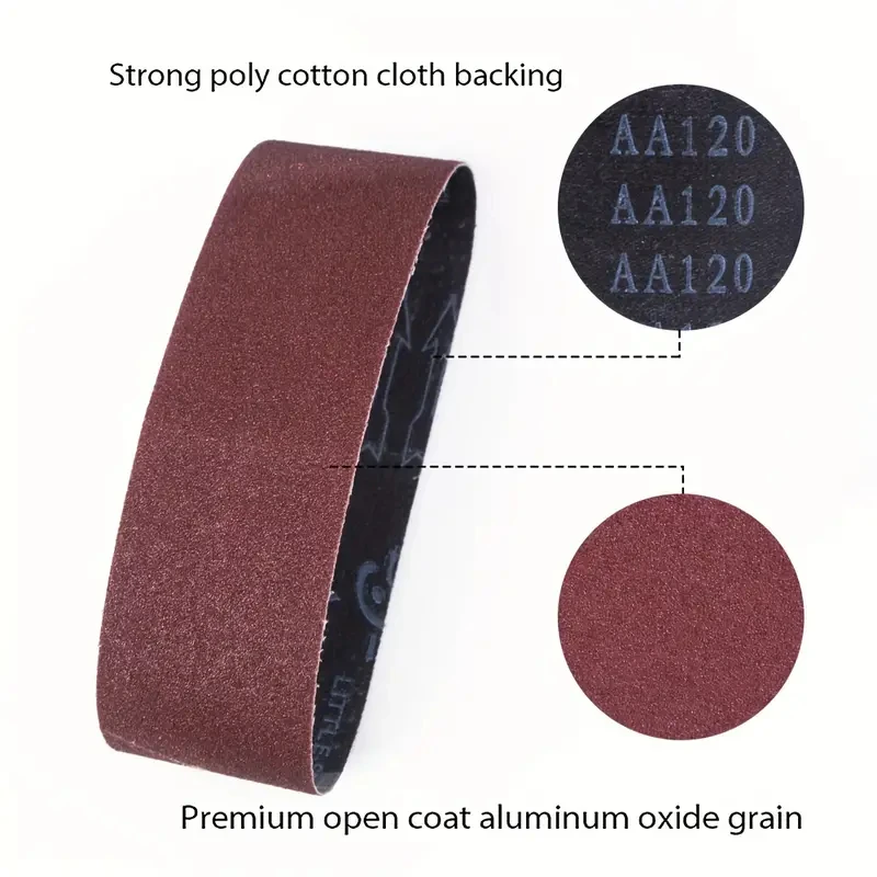 15pcs 3x21(75x533) Inch Sanding Belt Sanding Paper Suitable For Sanding Machine Grinding Woodworking Metal Polishing