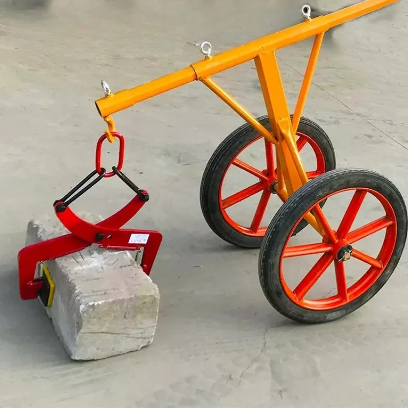 Manual Metal Curbstone Lifter Stone Carrier Trolley Heavy Duty Granite Block Lifting Tool Durable Labor Saving Portable Building