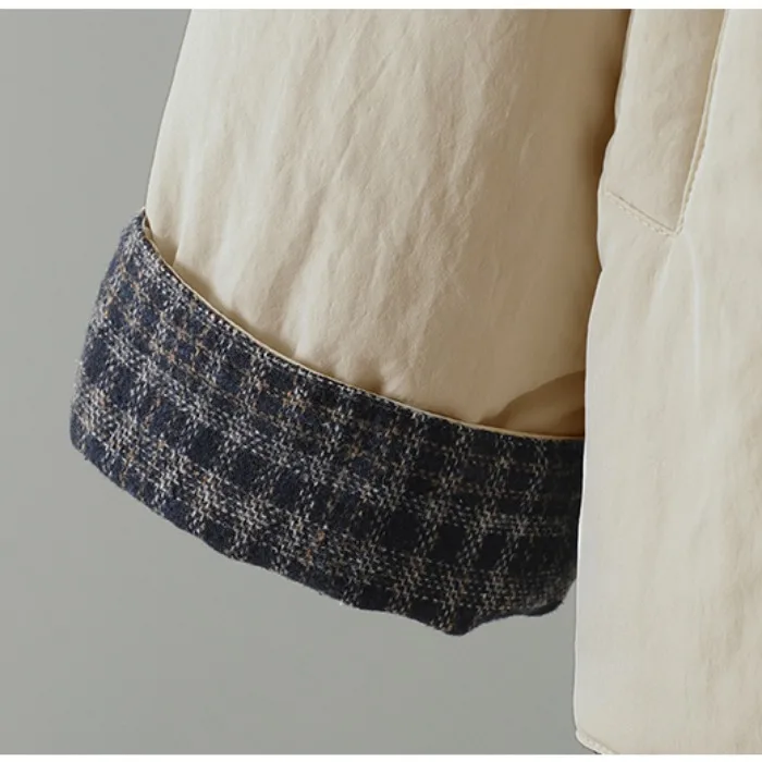 Women's Thiened ort Cotton Jaet Winter Warm Outerwear Single Button Design Faionable And Trendy Winter Coat