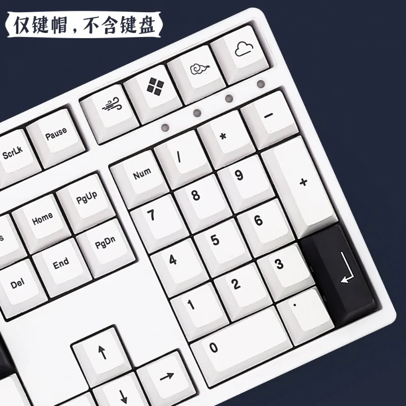 English Japanese Black White Theme Key Cap 140 Key Original Factory Height Personalized Pbt Mechanics Keyboard Key Caps