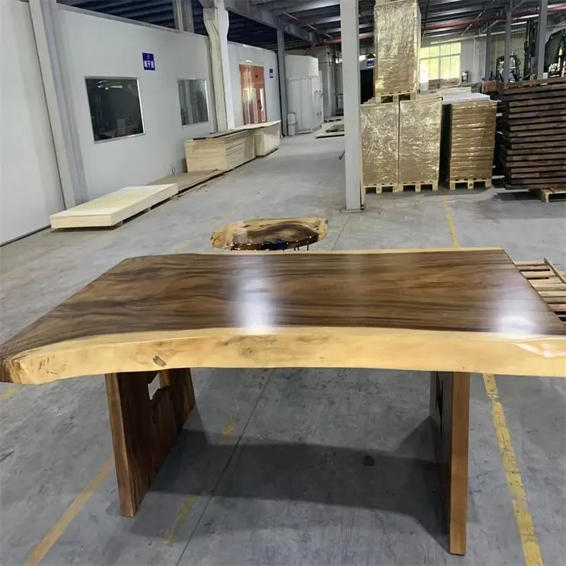 Natural Walnut Solid Wood Whole Board Custom Reception Table High Quality Coffee Table Factory Direct