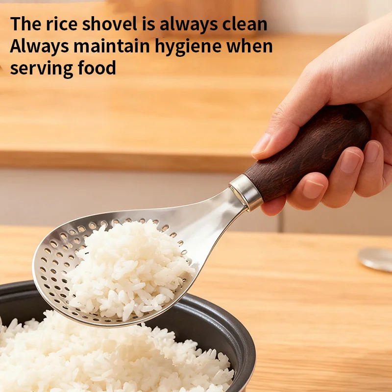 

Stand-Up Rice Spoon, Non-Stick Rice, 410 Stainless Steel Household Rice Shovel, Exquisite Communal Serving Spoon for Separate