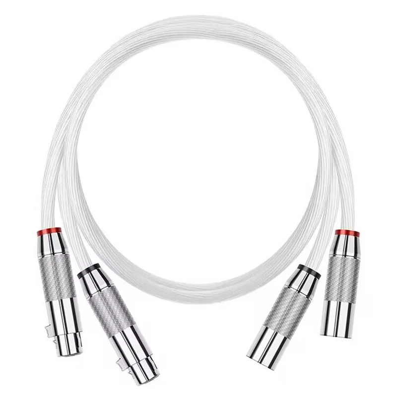 DIYLIVE 5N OCC واحد كريستال النحاس الفضة مطلي مدفع خط التوازن الصوت مكبر كهربائي XLR مدفع خط آلة خط الإشارة