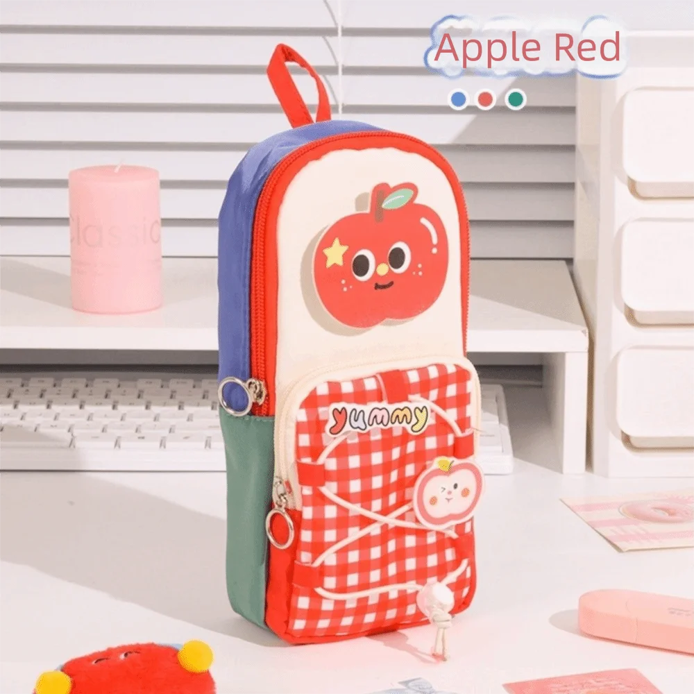 Large Capacity Pencil Case Simple Design Color-Blocked Pen Bag High Appearance Level Cute Stationery Bag Girls