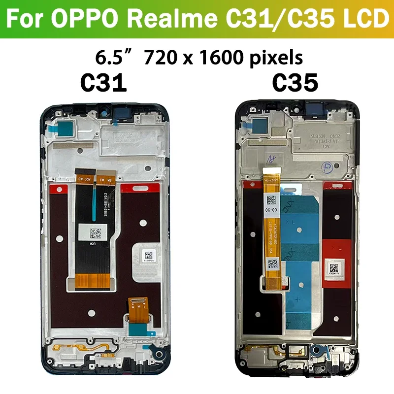 6.6 "ips para oppo realme c35 rmx3511 display lcd tela de toque digitador assembléia substituição para realme c31 rmx3501lcd quadro