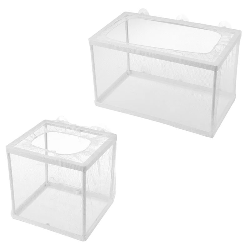 Hot Sale 1PCS S/L 2size Fish Breeder Mesh Box with Suction Aquarium Hatcher Tank Incubator Box Juvenile Fish Separation Net