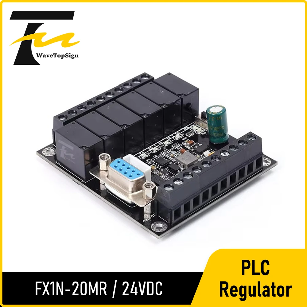 WaveTopSign DC 24V PLC Regulator FX1N-20MR Industrial Control Board Prog
