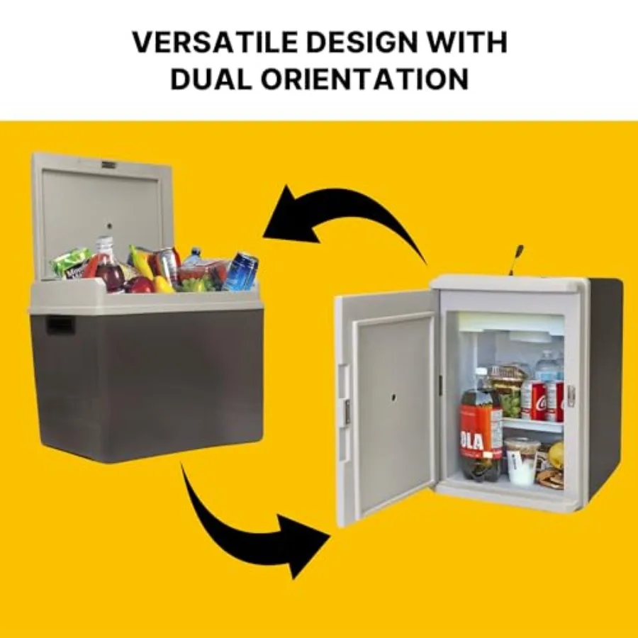 مبرد كهربائي 12 فولت/دفئا 38L 40qt ثلاجة سيارة حرارية مع باب عكسي للعمل والسفر شاحنة مركبة RV 12 فولت تيار مستمر #5