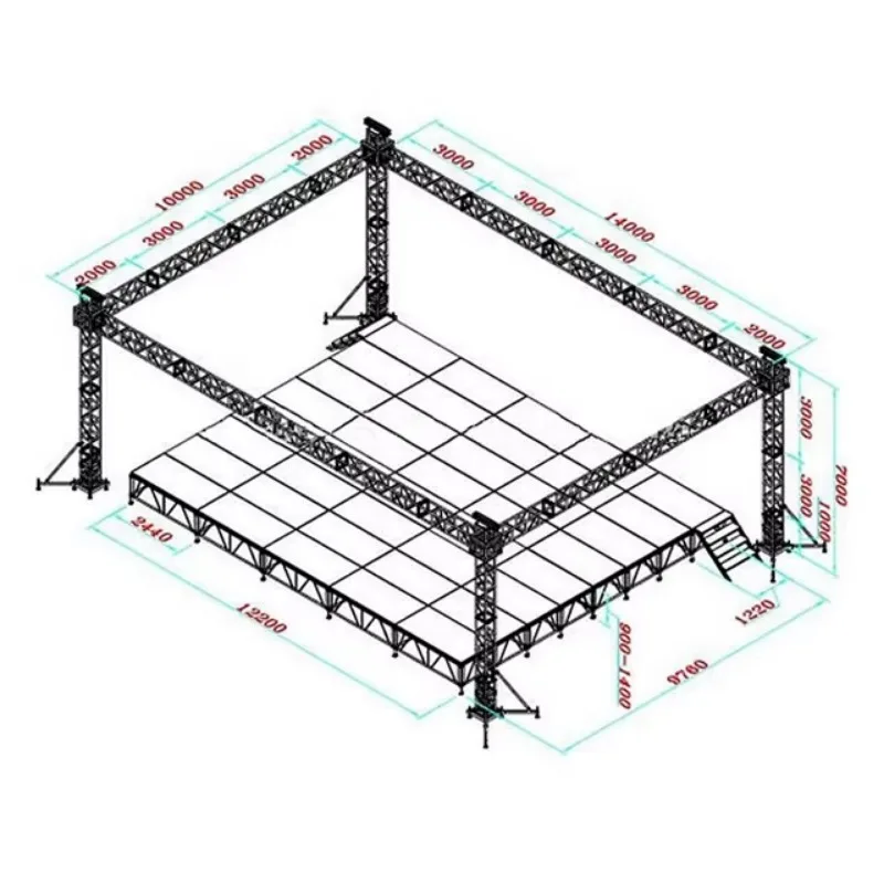 TUV CE ISO9001 Quick Installation Square Aluminium Outdoor Stage Truss