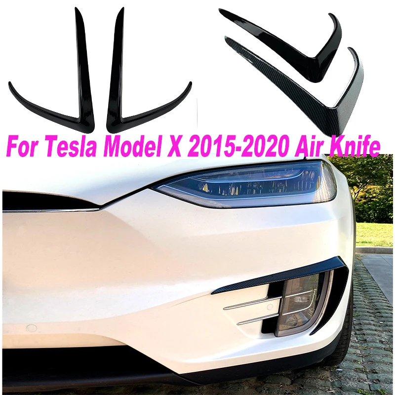 For Tesla Model X 2015-2020 Front Bumper Air Knife Fog Light Frame Front Air Knife Exterior Decoration Car Stickers Modification