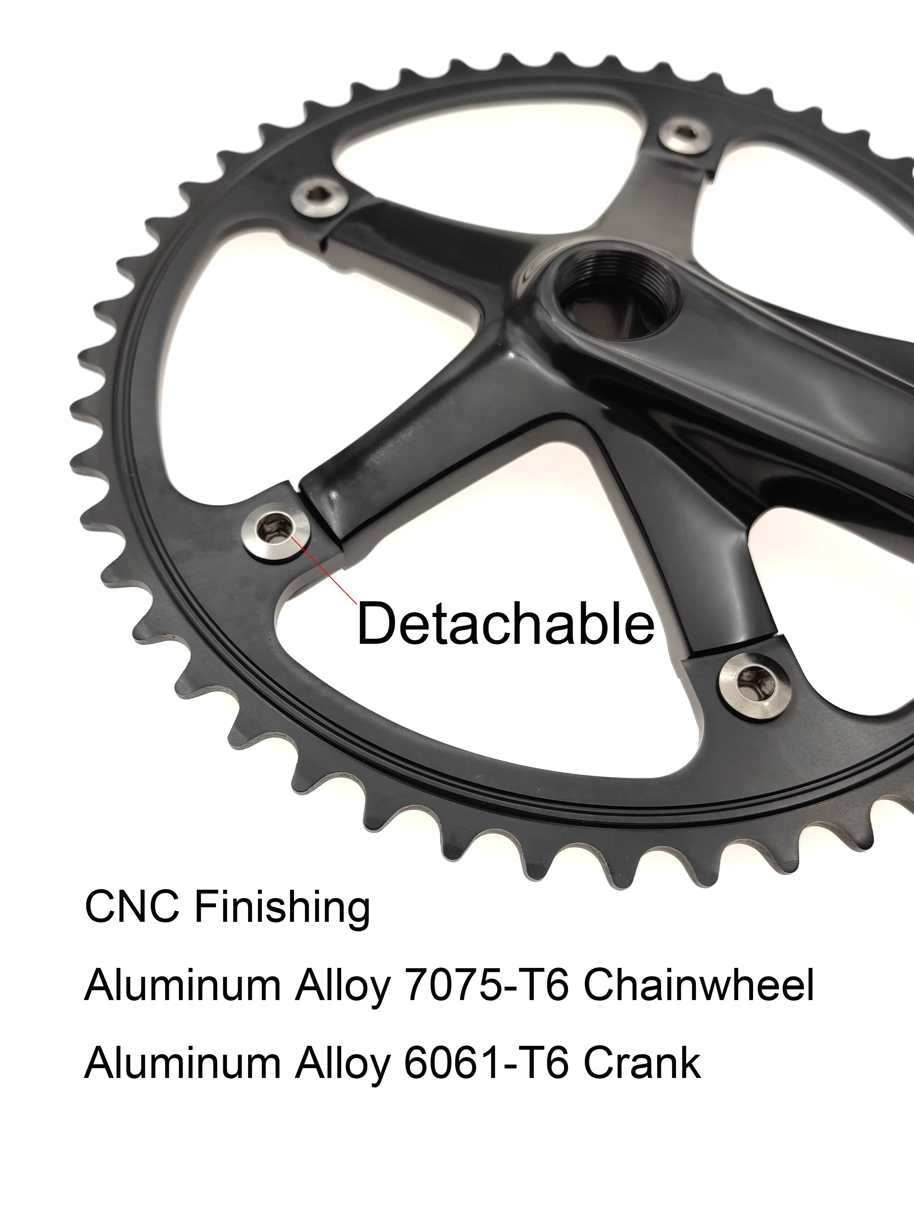 144 BCD Fixed Gear Kurbelgarnitur Integrierter Kurbelgarnitur 49T CNC-Kurbelscheibe Kettenrad Zahnplatte aus Aluminiumlegierung