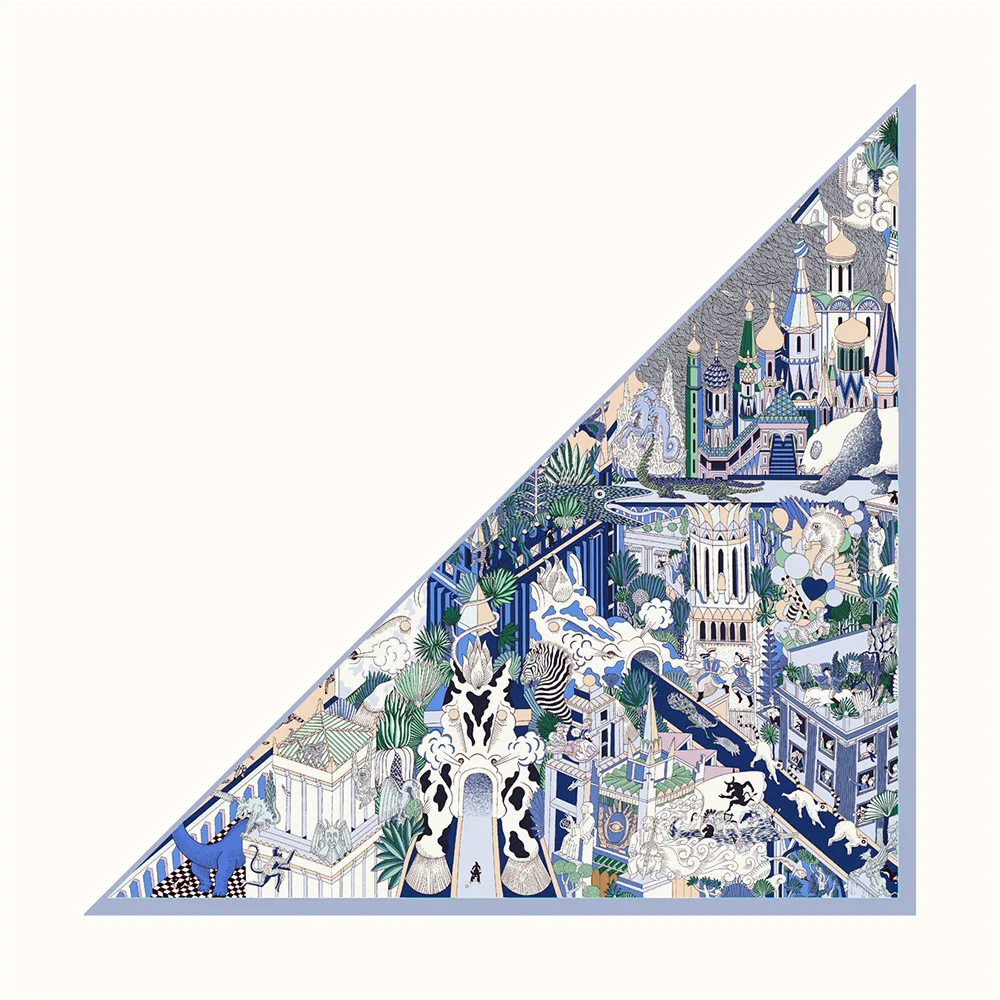 

Women Dreamland print all-match Triangle Scarves Head Echarpes Silk Scarf Foulards Wraps Beach Shawls Bandana Hijab