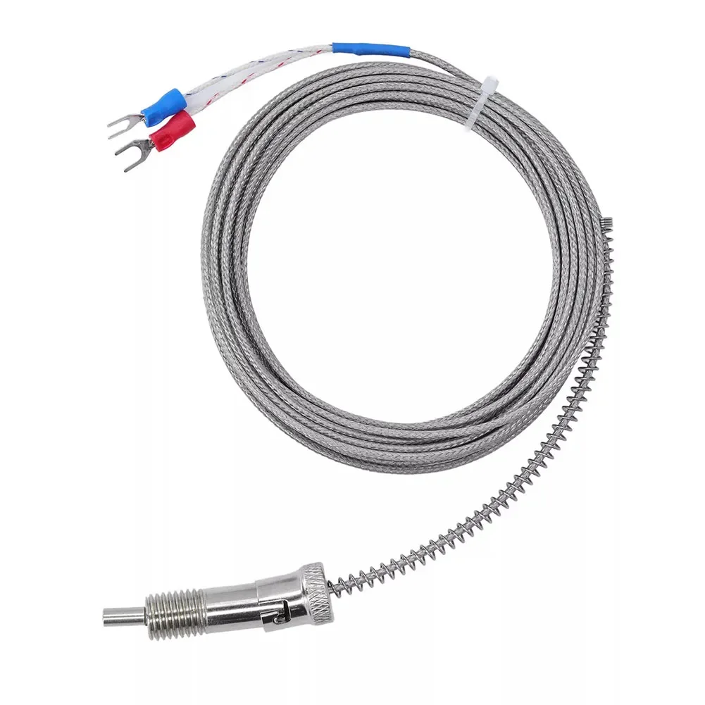 K Type Thermocouple Compression Spring Temperature Sensor Probe for M12 with 0 to 400 Degree Measurement Range