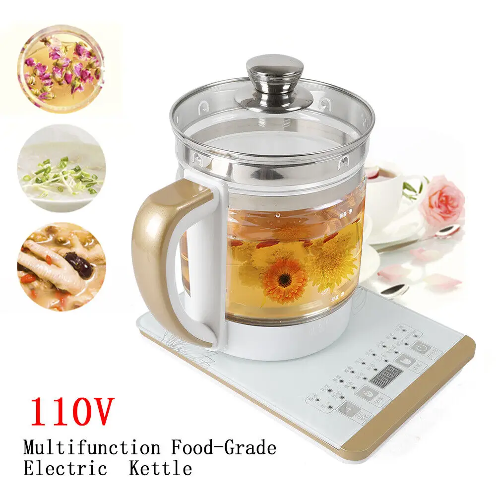 2 L Health-Care Pot Automatic Thickening Glass Multi-Function Steaming Boiled Eggs Electric Kettle Tea Maker With 18 Cooking Opt