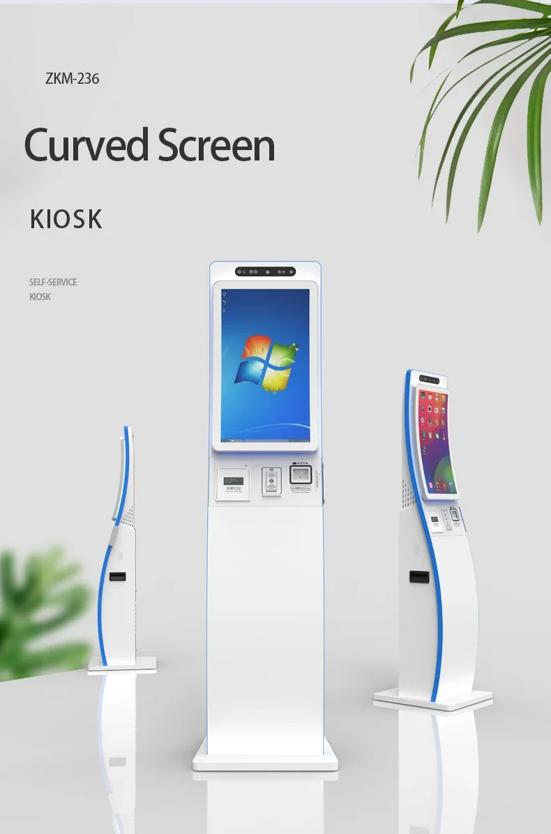 

24 Inch Digital Interactive Touch Screen Kiosk Food Ordering Self Serve Self Pos Payment Thermal Printer Windows