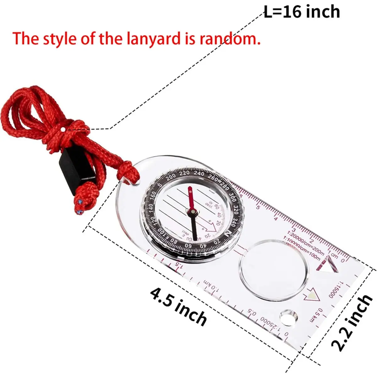 Big Discount 1set/6pcs Directional Compass in Bulk, with Tilted Magnifying Glass Ruler and Scale, Suitable for Class Gifts