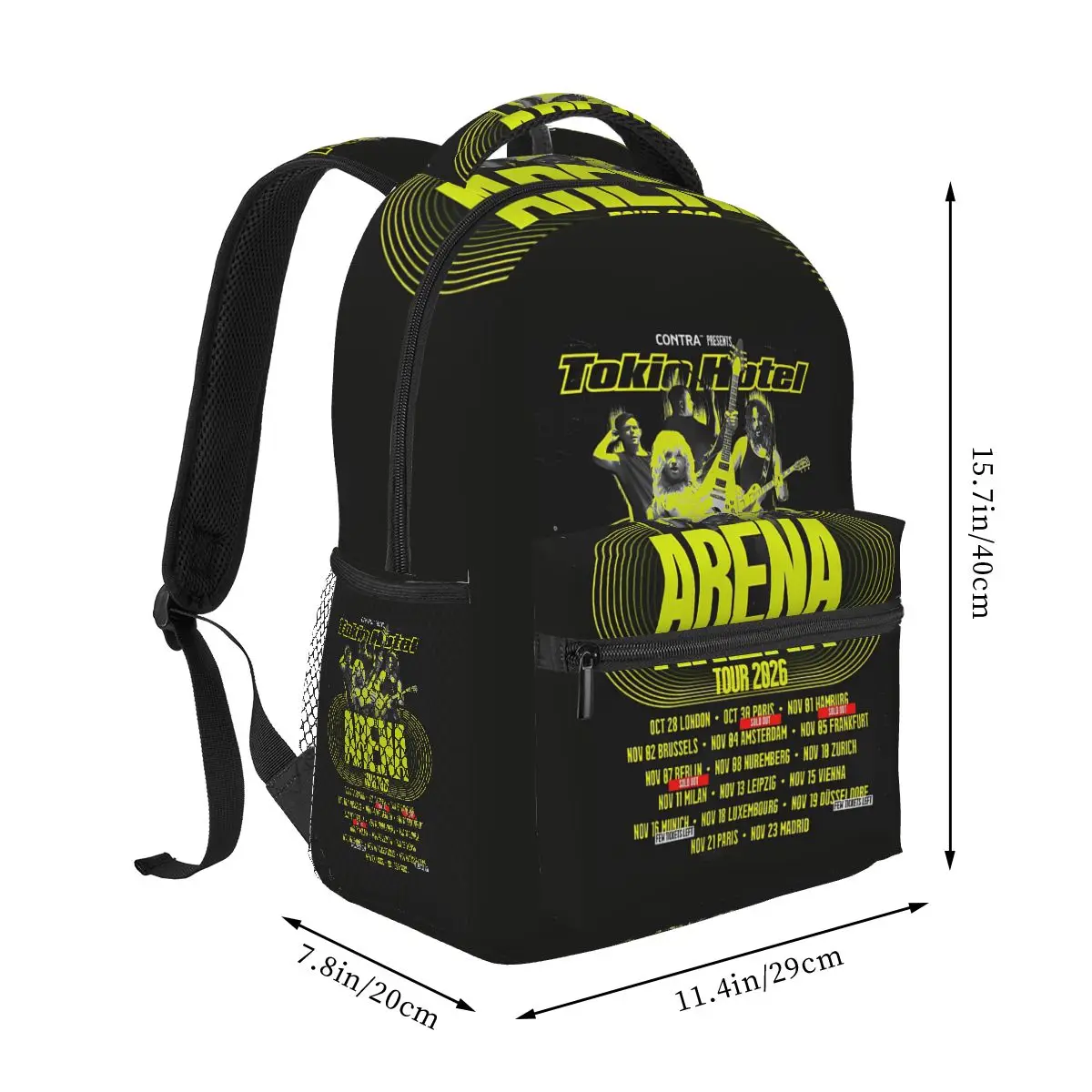 Concert Tokio Hotel Arena Tour Backpack Hot Sale Daypack Large Capacity Children BookBag School Bag Shoulder Bags for Men Women
