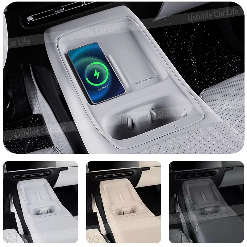 For Xiaopeng P7 Silicone Car Centre Panel Wireless Charging Mat Rear Drain Cup Pads Window Lift Button Under Seat Storage Mat
