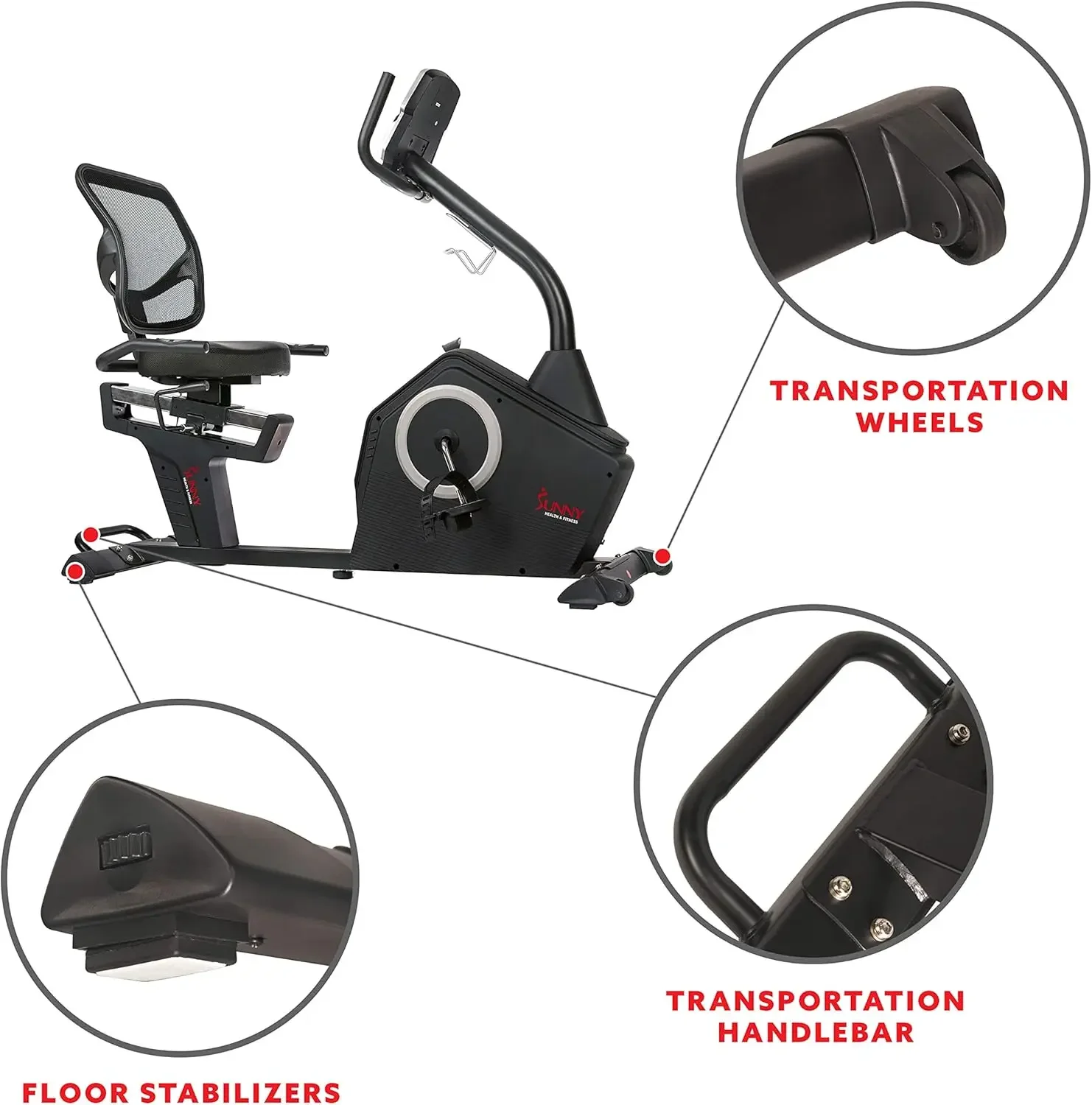 Programmierbares 16-stufiges Recumbent-Heimtrainer mit elektromagnetischem Widerstand für Gesundheit und Fitness, mit 24 voreingebauten Trainingsmöglichkeiten und